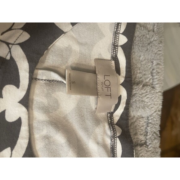 Loft Grey And White Short Sleeve A-line Knee Length T-shirt Dress Size Small - Picture 4 of 14